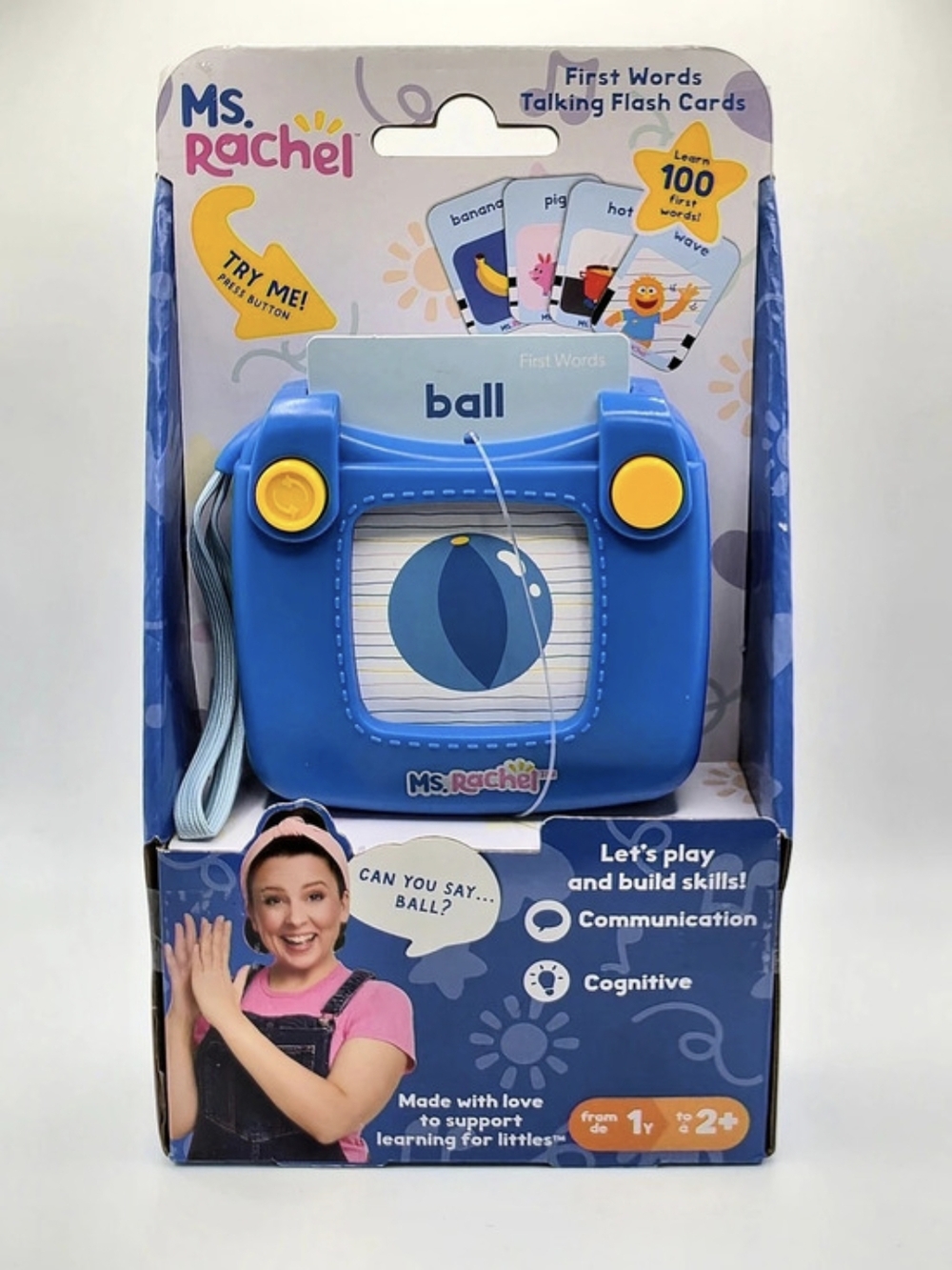 Ms. Rachel First Words Talking Flash Cards Talking Flash Cards Blue NWT